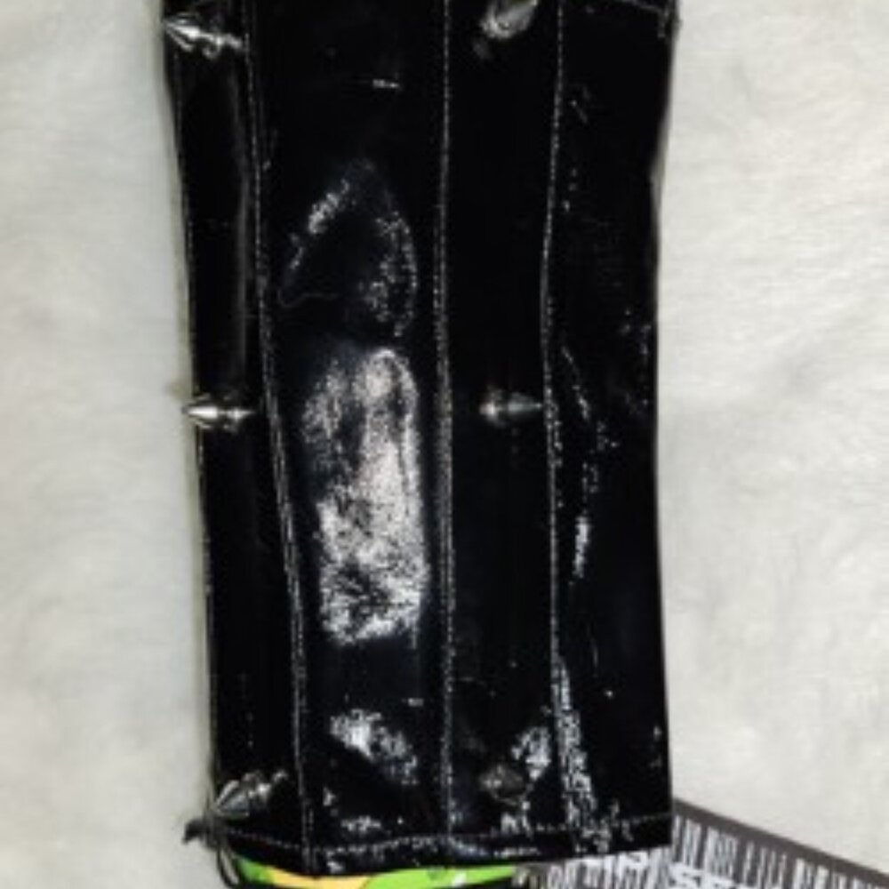 NWT L/XL LIP SERVICE MENS BLACK PVC W/SPIKES GAUNTLET/ARMBAND - Picture 6 of 14